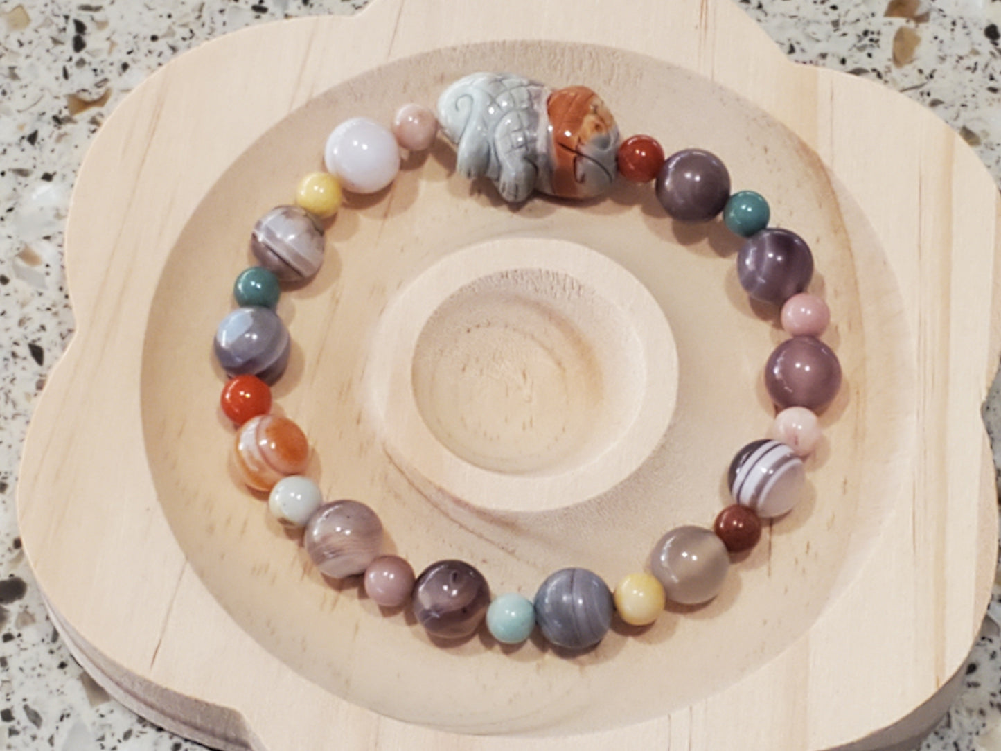 Colorful Agate with an Alashan Agate Cameleon