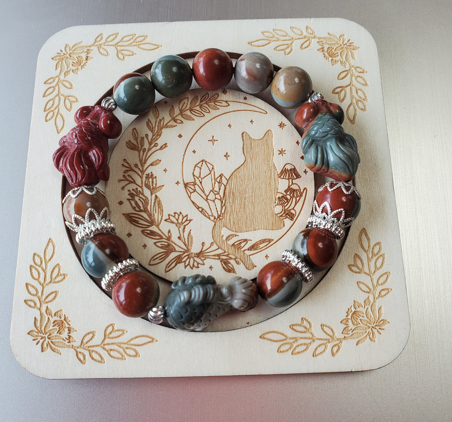 Alashan charms with Polychrome Beads