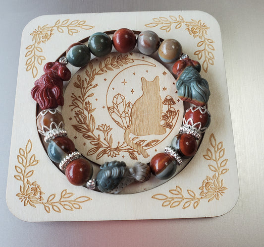 Alashan charms with Polychrome Beads