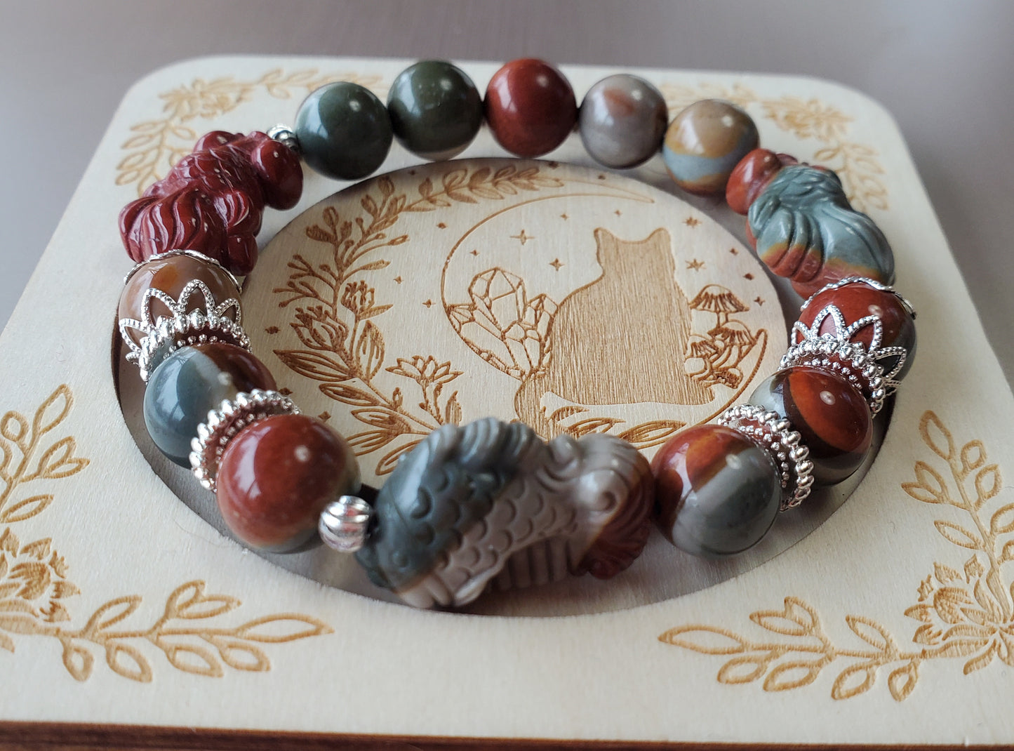 Alashan charms with Polychrome Beads