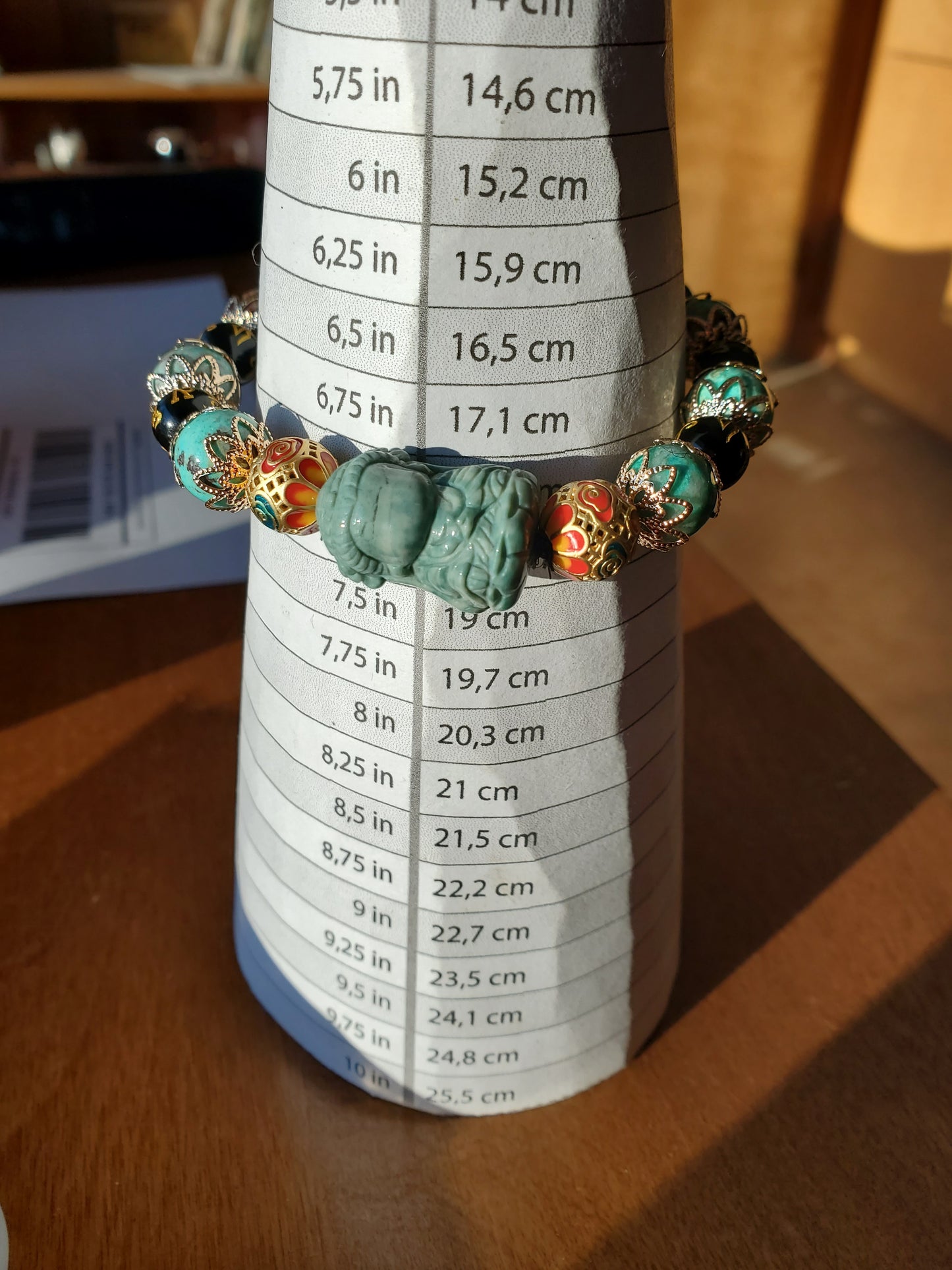 Chrysocolla Bracelet with Alashan Guanyin Design