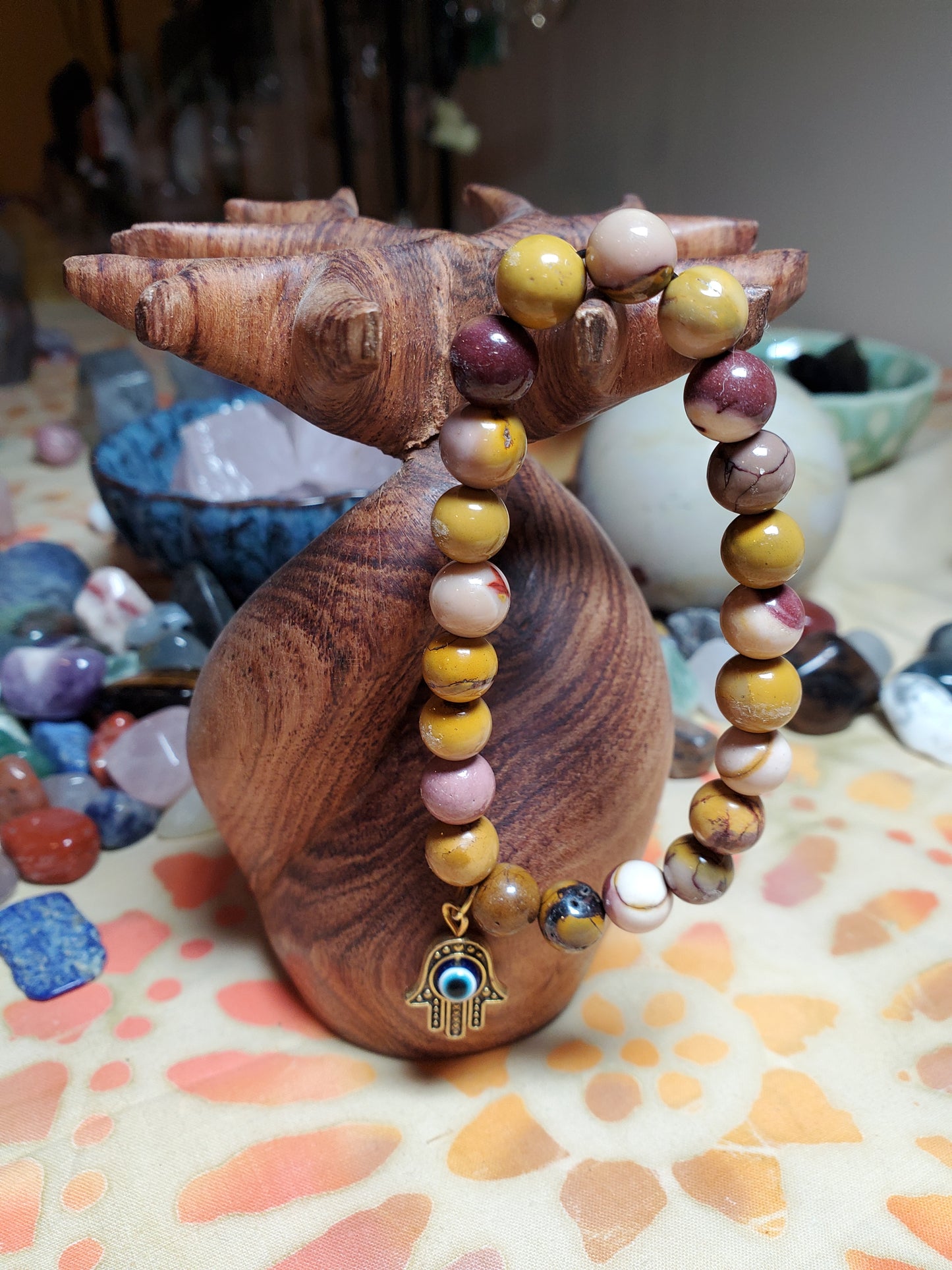 Natural crystal beads with charm