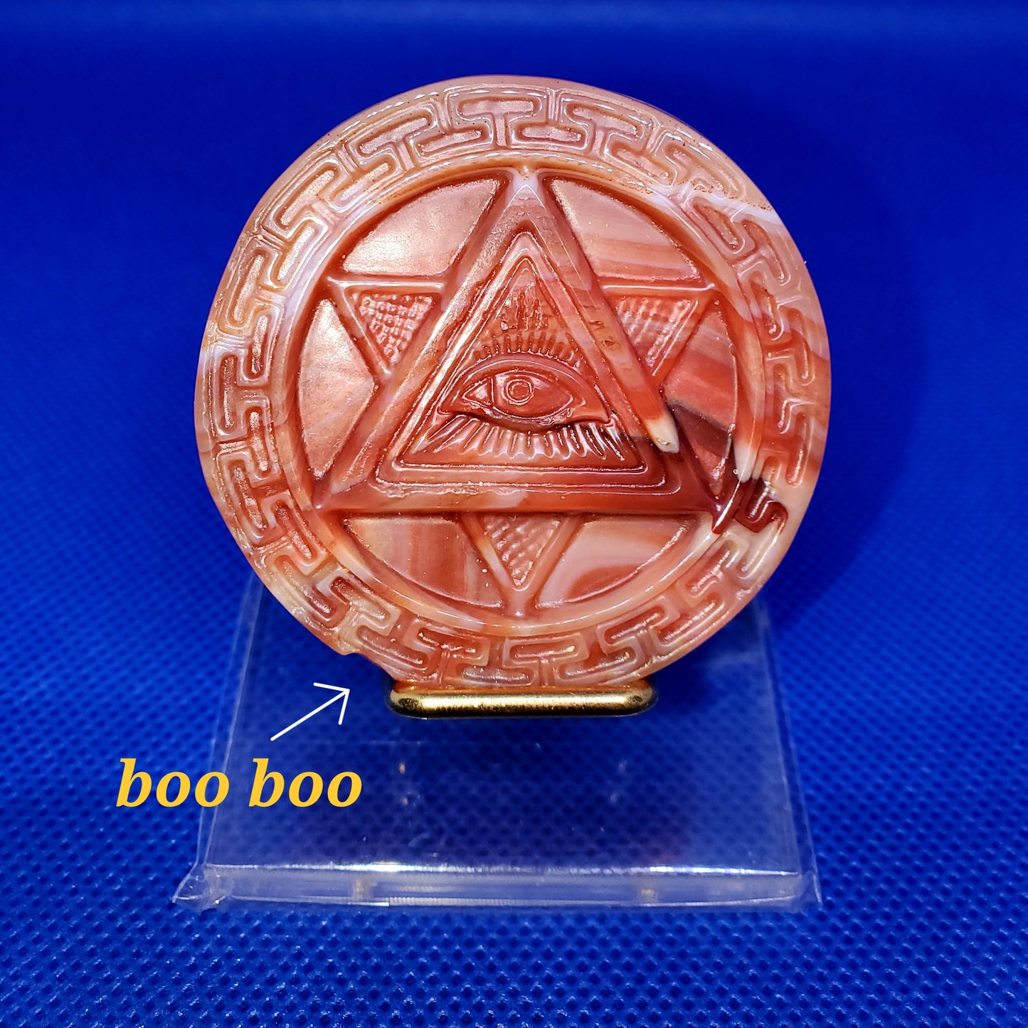 Carnelian All Seeing Eye Shape with booboo