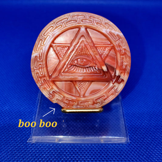 Carnelian All Seeing Eye Shape with booboo