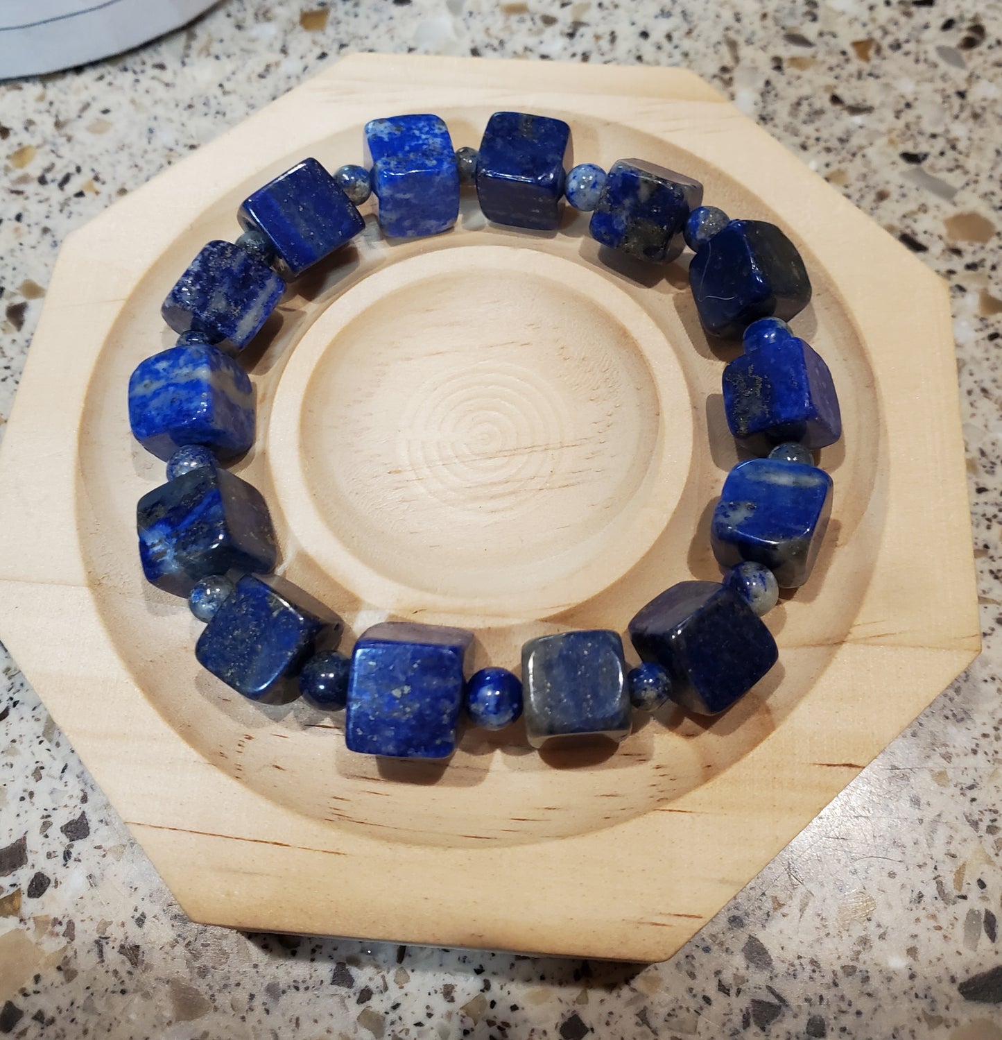 Lapis Lazuli Cube Bracelet