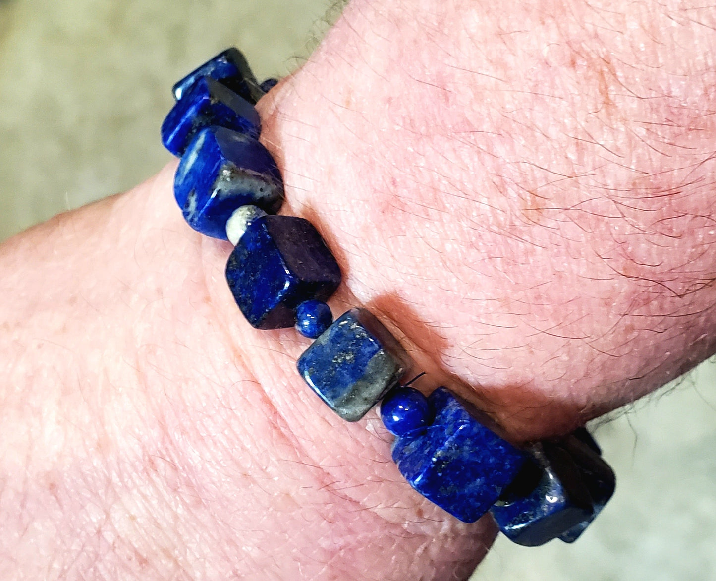 Lapis Lazuli Cube Bracelet