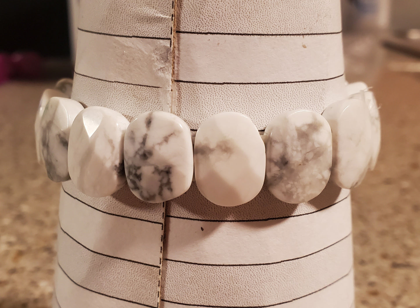 Howlite Bangle Bracelet #1