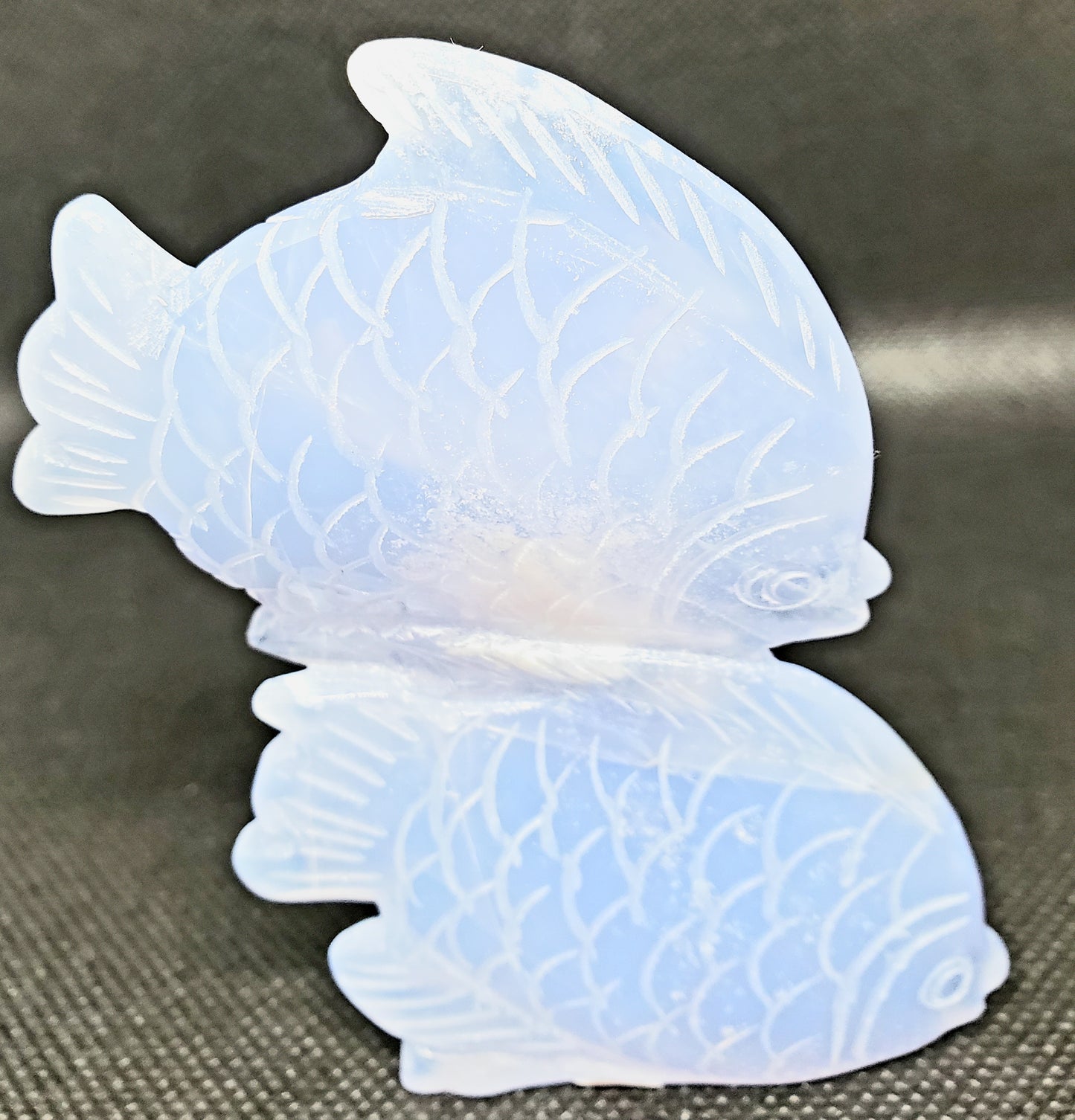 Blue Chalcedony Fish Carving