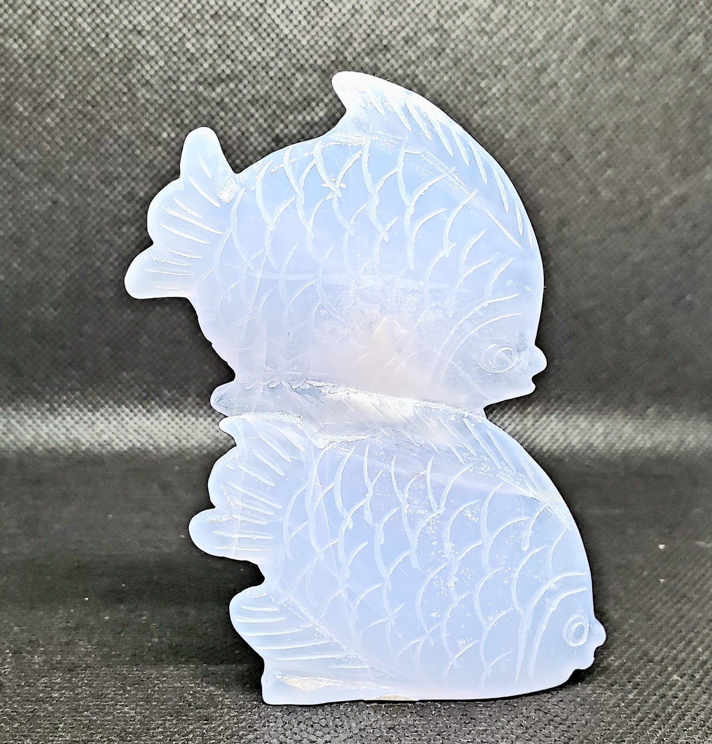 Blue Chalcedony Fish Carving