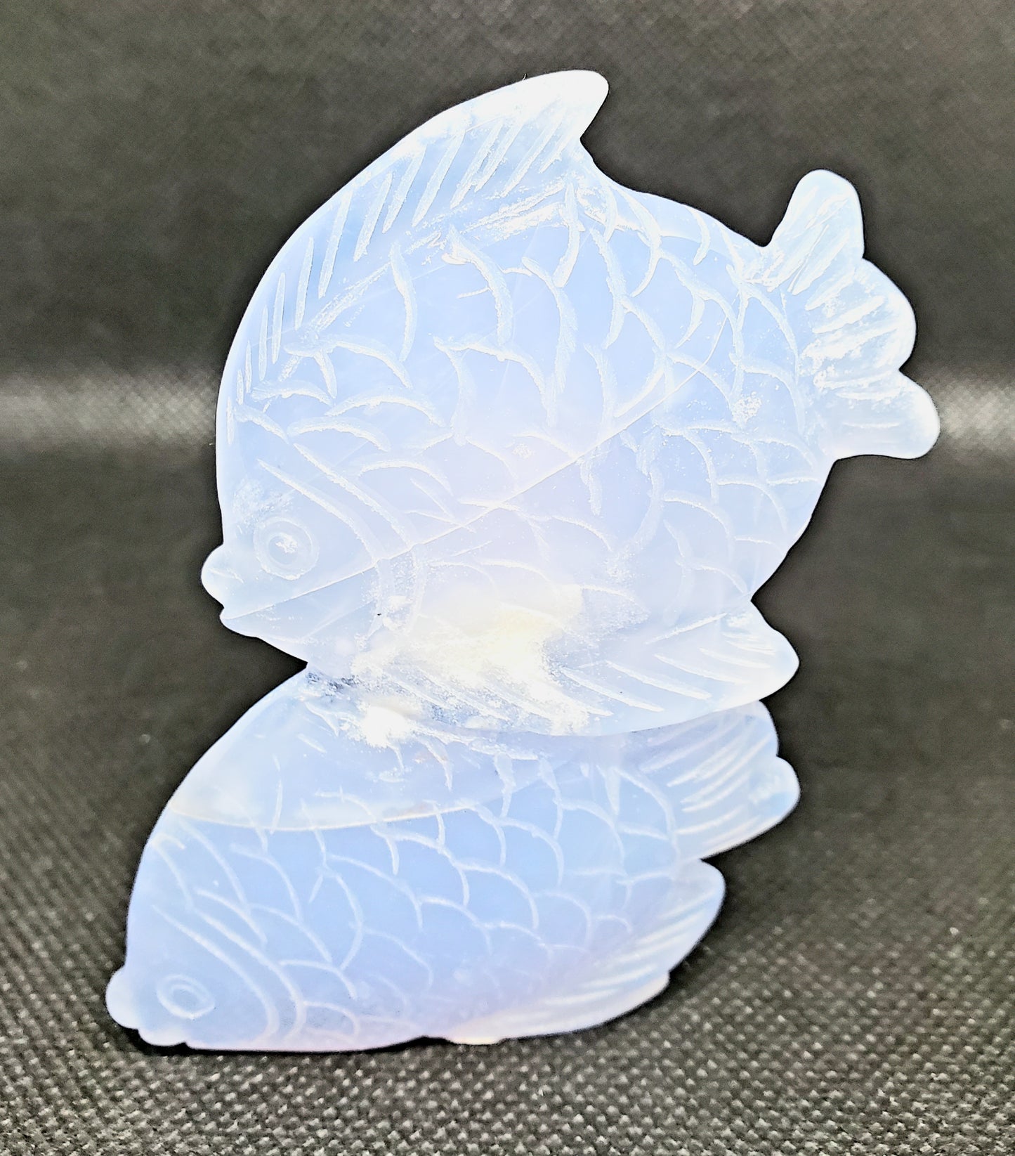 Blue Chalcedony Fish Carving