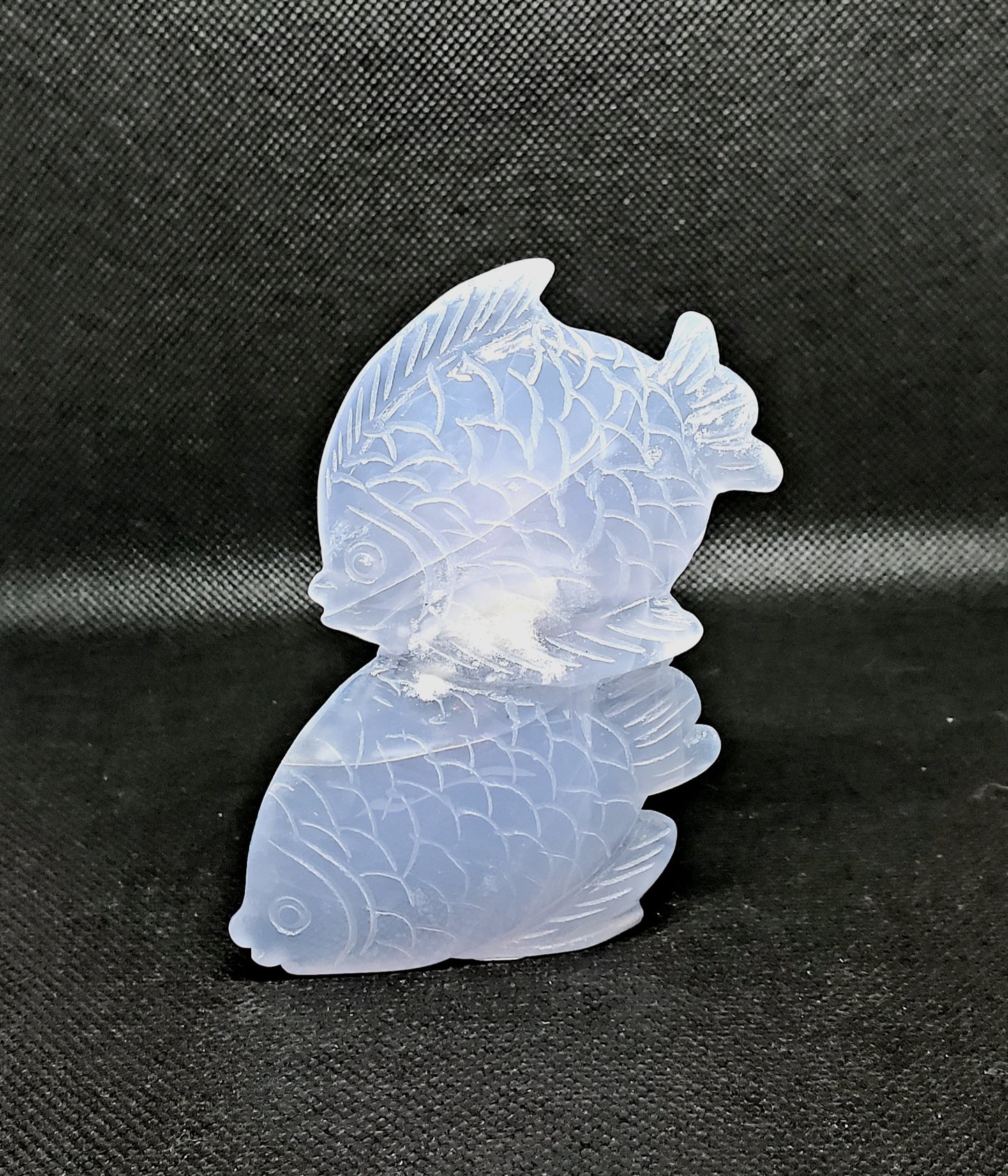 Blue Chalcedony Fish Carving