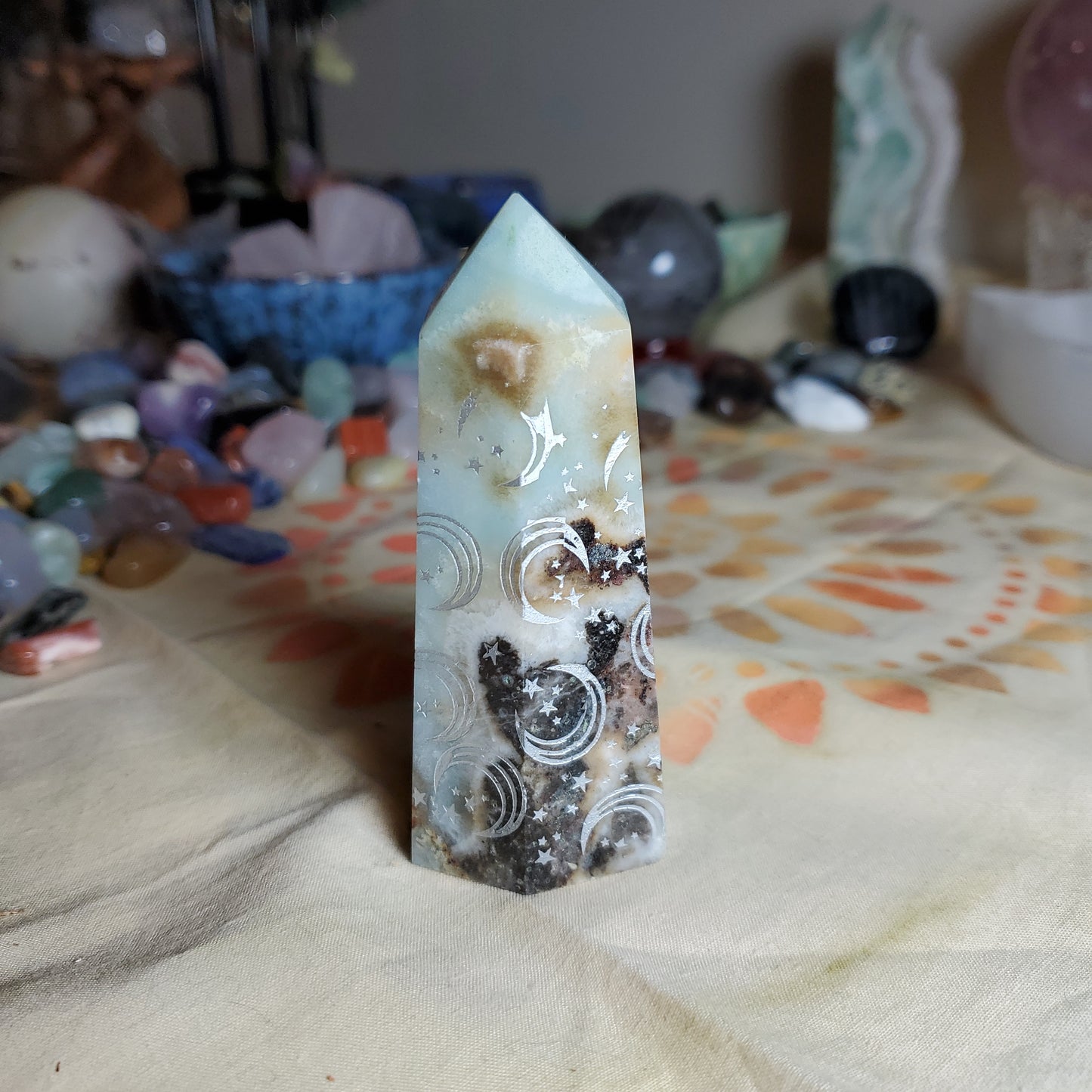 Caribbean Jasper with silver moons