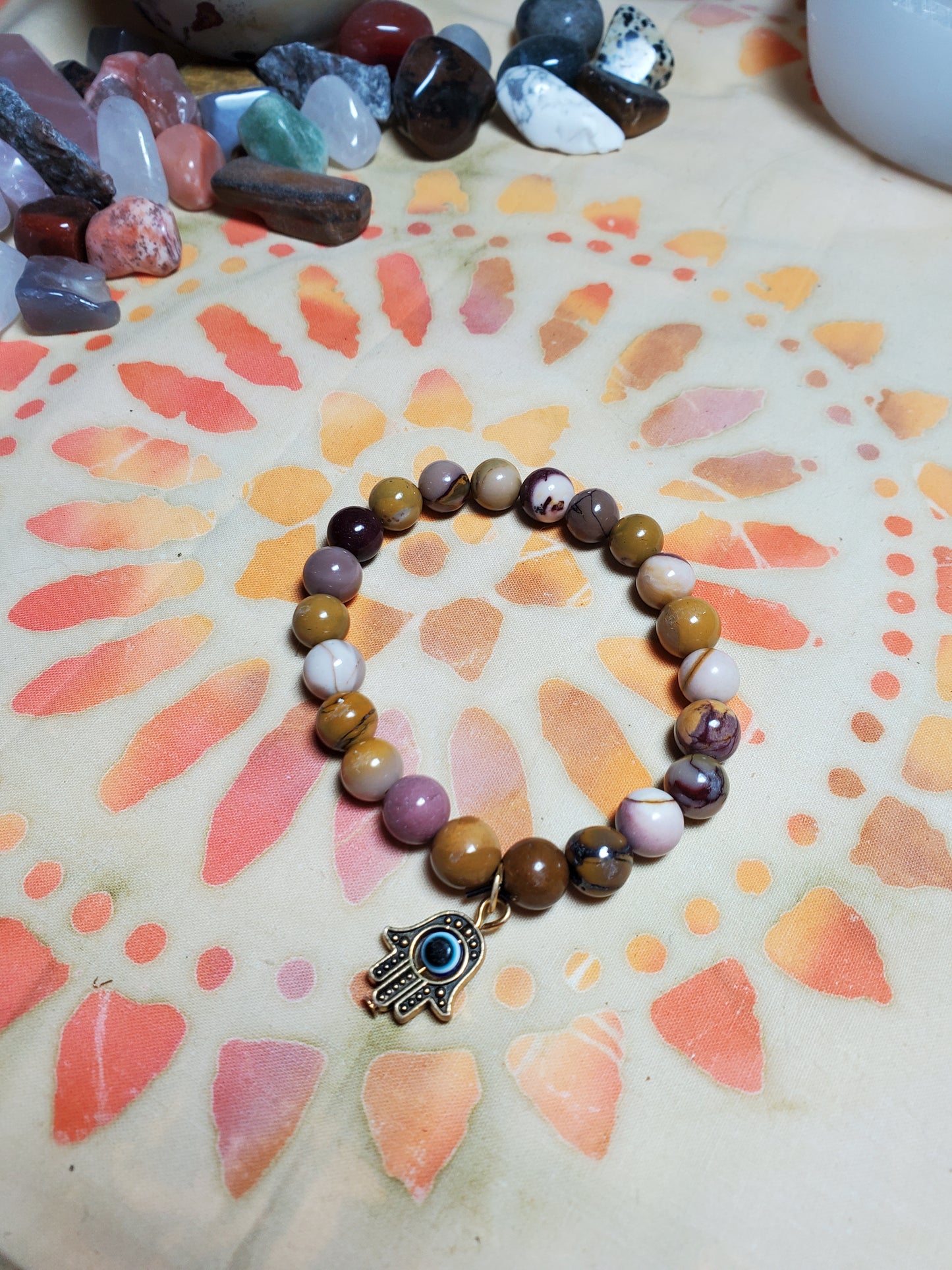 Natural crystal beads with charm