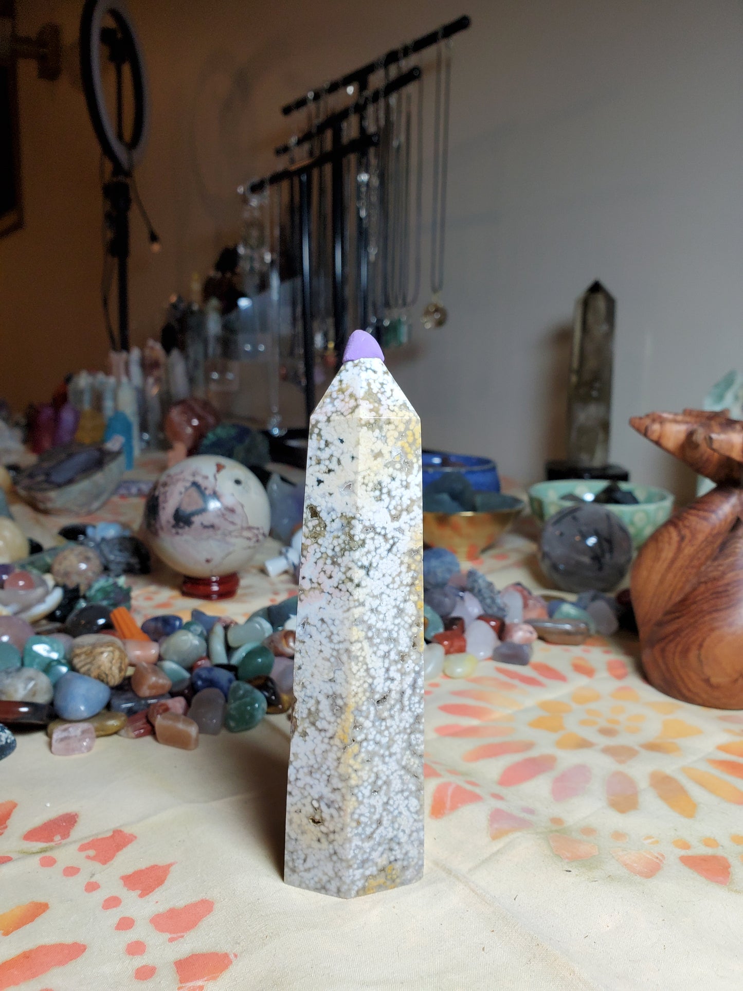 Ocean Jasper Tower with druzy