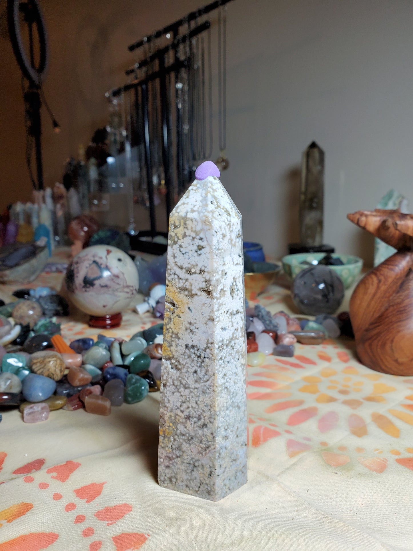 Ocean Jasper Tower with druzy